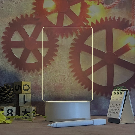 Transparent Luminous LED Night Light USB Acrylic Message Board With Erasable Pen Calendar Desktop Ornament Frontier General Hardware