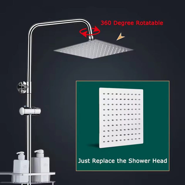 Rainfall High Pressure Shower Head 12/10/8 Inch Stainless Steel Ultra-thin Waterfall Shower Heads Rainfall Shower Head Square ﻿ Frontier General Hardware
