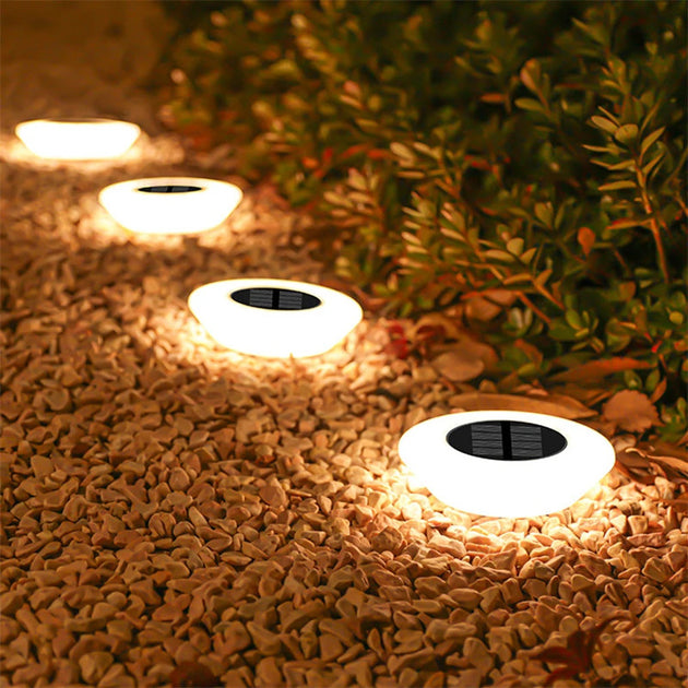 Solar Ground Lights One Quarter Pack LED Lawn Lamps Outdoor Landscape Lights for Garden Pathway Yard Deck Frontier General Hardware