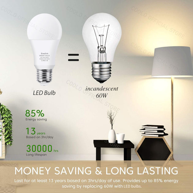 COOLO EWelink Zigbee WiFi Smart LED Bulb E27 15W 18W Dimmable Works With Alexa Google Home SmartThings Yandex Alice Frontier General Hardware