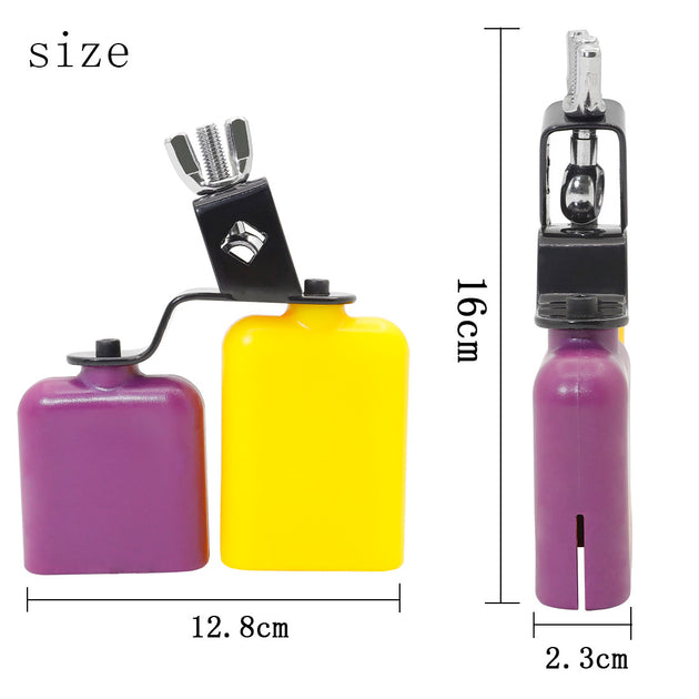 Double Sambago Bell Latin Music Yellow Purple Cowbell High Low Sound Knocker Drum Percussion Instrument Part Accessories Frontier General Hardware
