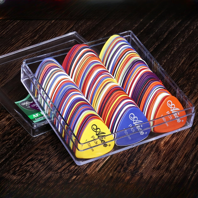 Assorted Guitar Picks Box Set 24 30 40 50 Pcs Mixed Thickness 0.58 to 1.50 mm ABS Plastic for Acoustic Electric Bass Frontier General Hardware