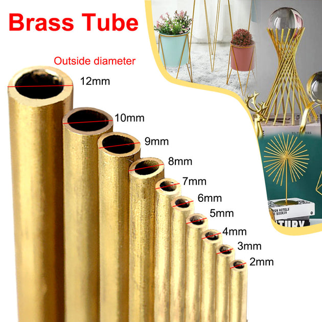Brass Tubes 300mm Long 0.5mm Wall Thickness DIY Model Making Pipes Diameters 2mm 3mm 4mm 5mm 6mm 7mm 8mm 9mm 10mm 12mm Frontier General Hardware