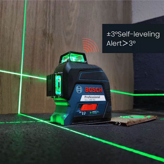 Bosch GLL 3 60 XG Laser Level With 12 Green Lines 3D Self Leveling 360 Horizontal And Vertical Cross IP54 Frontier General Hardware