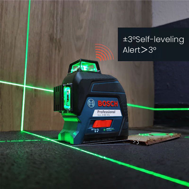 Bosch GLL 3 60 XG Laser Level With 12 Green Lines 3D Self Leveling 360 Horizontal And Vertical Cross IP54 Frontier General Hardware