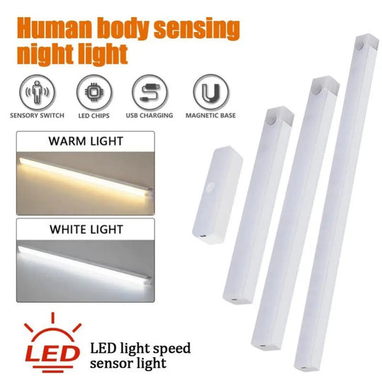 Motion Sensor Wireless LED Night Light Type C Rechargeable Cabinet Wardrobe Lamp For Kitchen Staircase Bedroom Lighting Frontier General Hardware