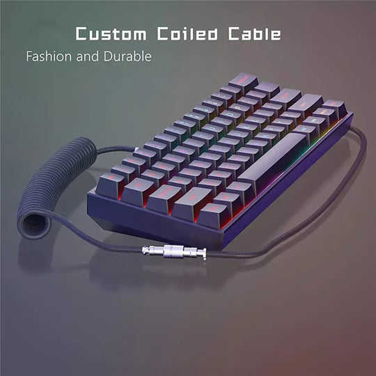 Mechanical Keyboard Coiled Cable, Type-C USB Port, Aviator Coiling Cable for Gaming and Desktop Computers Frontier General Hardware