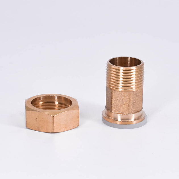 Brass BSP Female to BSP Male Reducer Fitting DN25 to DN20 1 Inch to Three Quarter Inch Hex Nut 40mm Frontier General Hardware