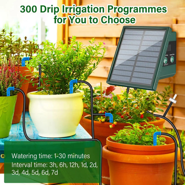 Solar Irrigation System for Garden Balcony Automatic Drip Irrigation System DIY Garden Watering System Drip Hose Irrigation Frontier General Hardware