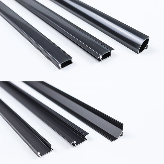 2-35Pcs/lot LED Aluminum profile 0.5m/pcs U/V/W shape Corner for 5050 2835 LED Strip Bar Lamp channel Holder White/Black Cover Frontier General Hardware