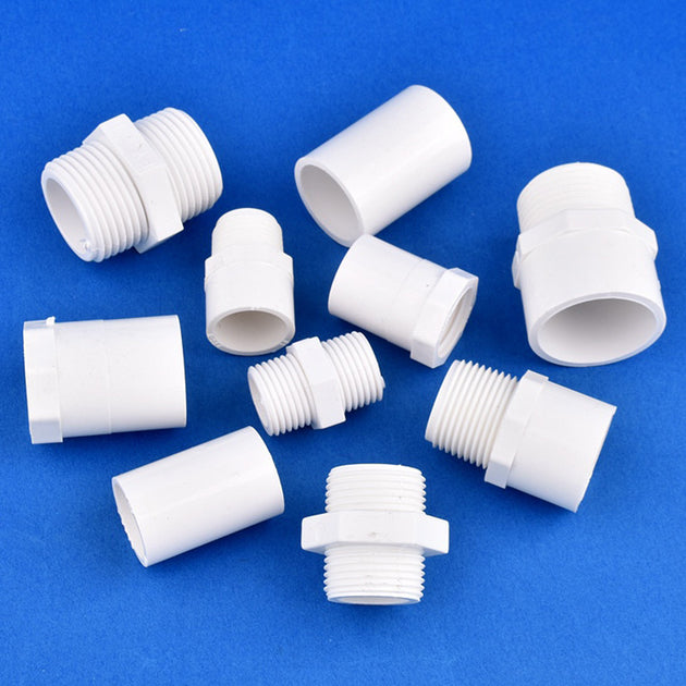 2Pcs PVC Straight Connector For Garden Irrigation Water Supply 1/2 To 1.5 Inch Male Female Thread To 20/25/32/40/50mm Frontier General Hardware