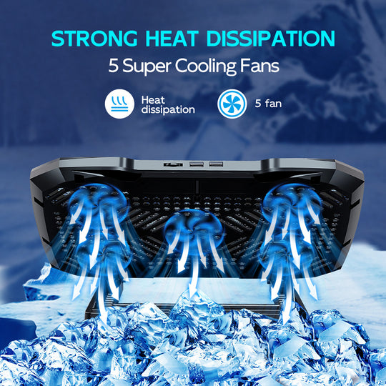 COOLCOOLD Laptop Cooling Pad For 12 To 17 Inch Laptops With 5 Quiet Fans And 5 Angle Adjustable Stand And Phone Holder Frontier General Hardware