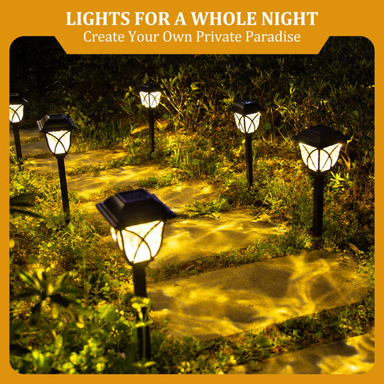 2pcs Led Solar Lawn Lights Outdoor Lamp Waterproof Warm Light Garden Courtyard For Walkway Path Villa Landscape Lights Frontier General Hardware