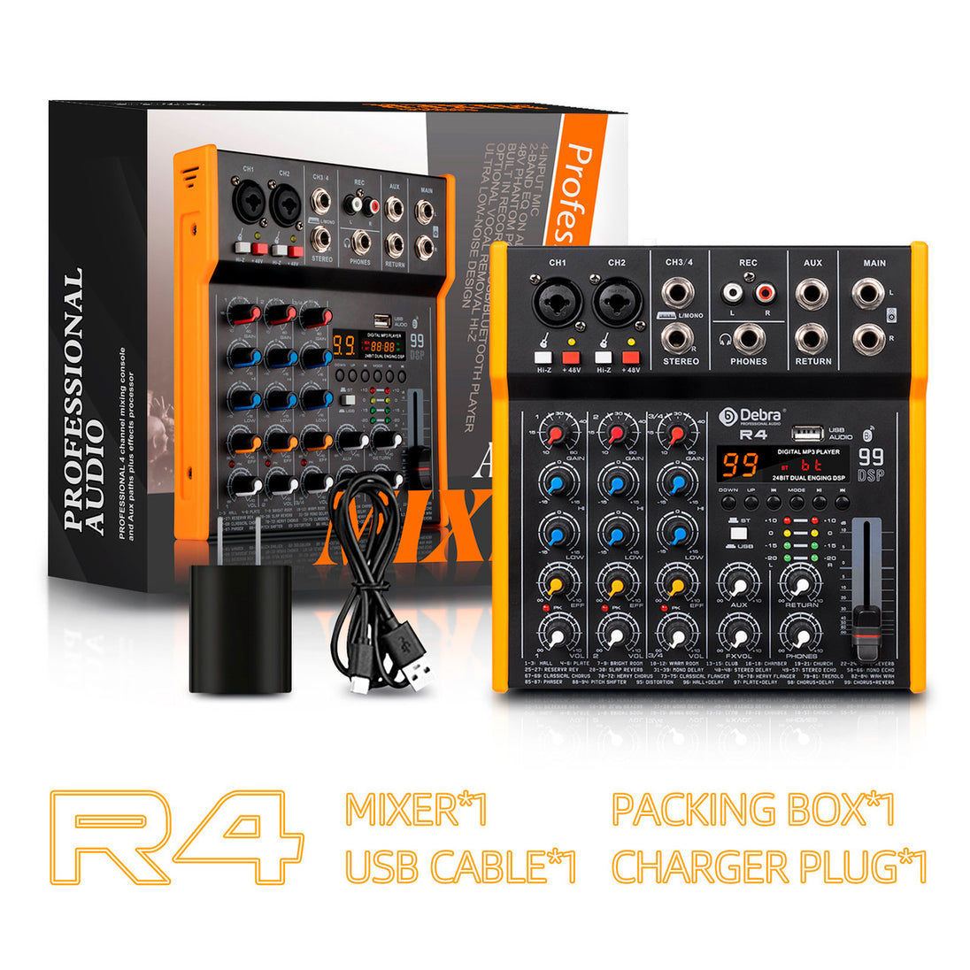 R4 And R6 Portable Multi Function Audio Mixer DJ Controller With 99 DS
