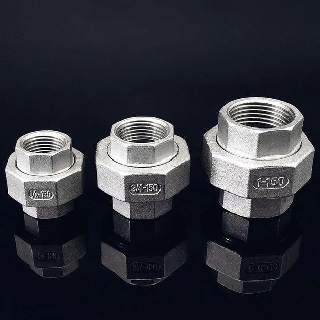 1PCS 304 Stainless Steel Union Joint Coupling 1/4" 3/8" 1/2" 3/4" 1" 1-1/4" 1-1/2" 2" BSP Female Male Thread Cast Pipe Fitting Frontier General Hardware