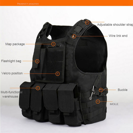 Tactical Vest CS Game Airsoft Assault Molle Vest Equipment Outdoor Clothing Hunting Camouflage Vest Combat Security Waistcoat Frontier General Hardware