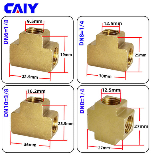 Brass Pipe Fitting BSP Thread Equal Female Square Connector Air Water Coupler Adapter One Eighth Inch To One Half Inch Frontier General Hardware