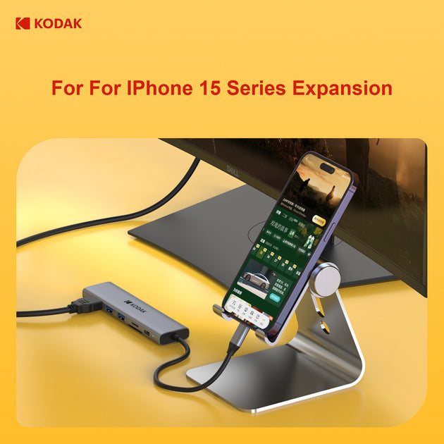 KODAKT347 7-in-1 USB C Hub Aluminum,100W PD Charging,4K HDMI, USB 3.0 Ports x2, SD/TF Card Reader Simultaneous,Ethernet LAN Port Frontier General Hardware