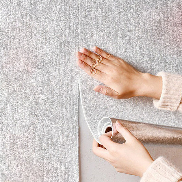 Self adhesive PVC solid color 50cmX10m linen 3D foam thickened waterproof background wall decoration wallpaper wall sticker Frontier General Hardware