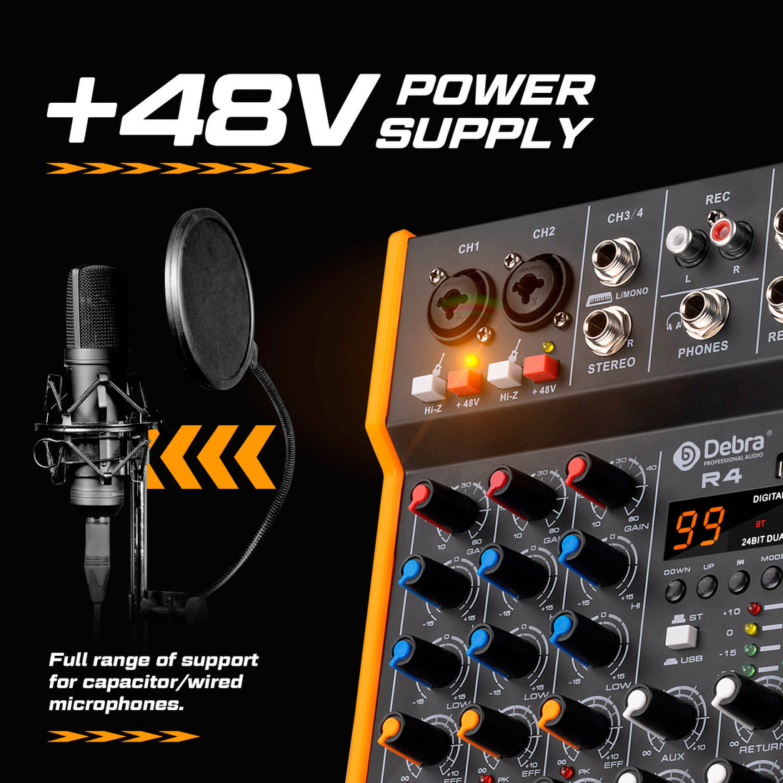 R4 And R6 Portable Multi Function Audio Mixer DJ Controller With 99 DS