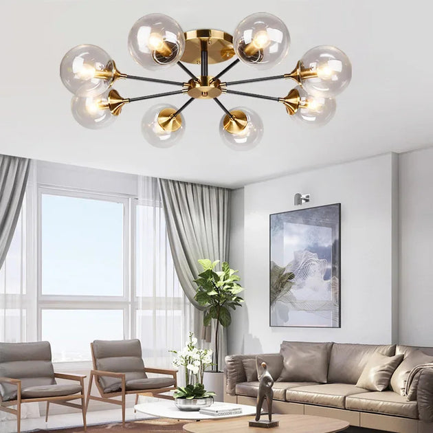 Modern Glass Ball LED G45 Pendant Lights Gold Ceiling Chandelier For Dining Living Room Bedroom Home Decor Frontier General Hardware
