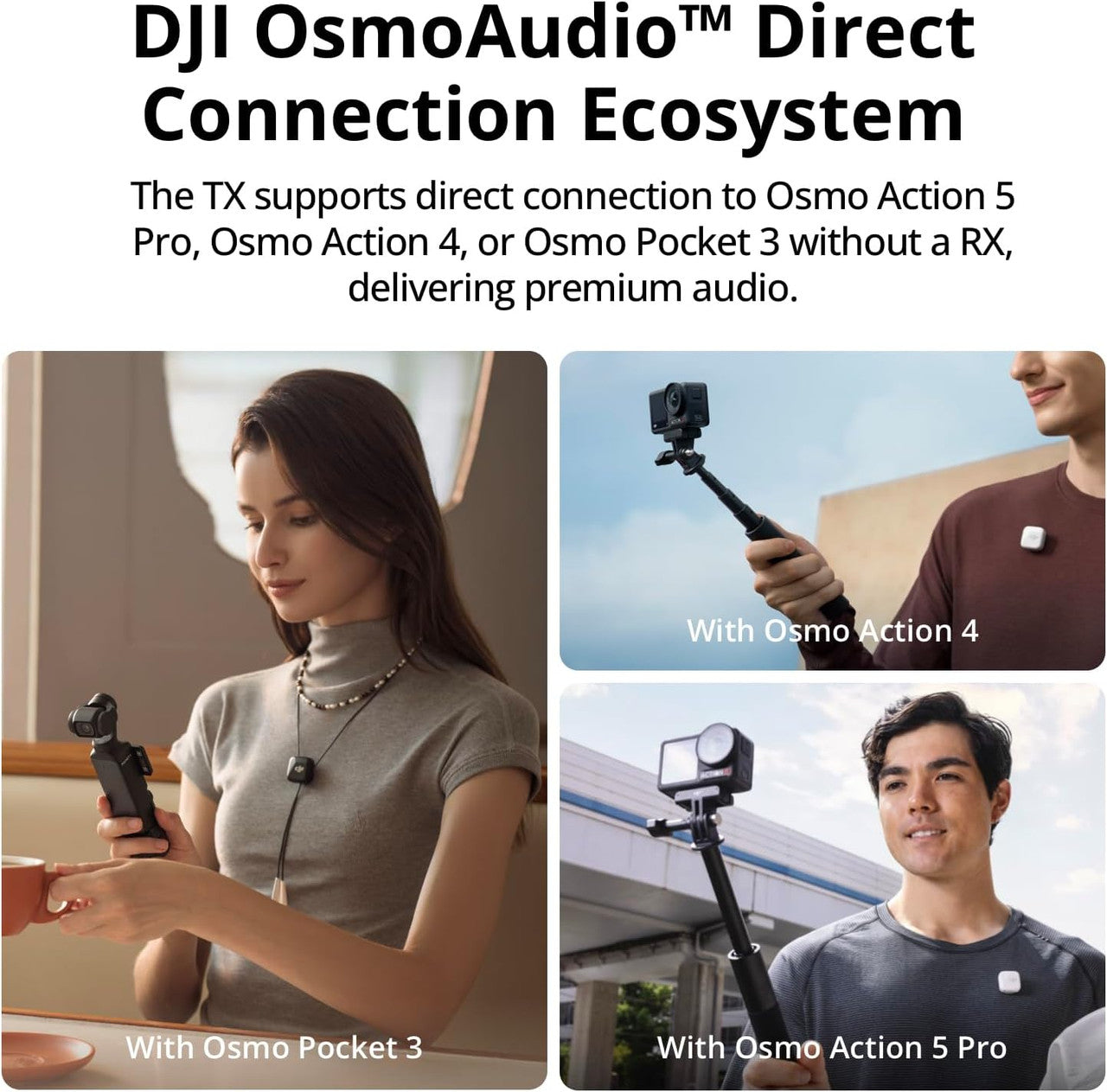 DJI Mic Mini Wireless Microphone With Case 48 Hour Battery Life Two Le