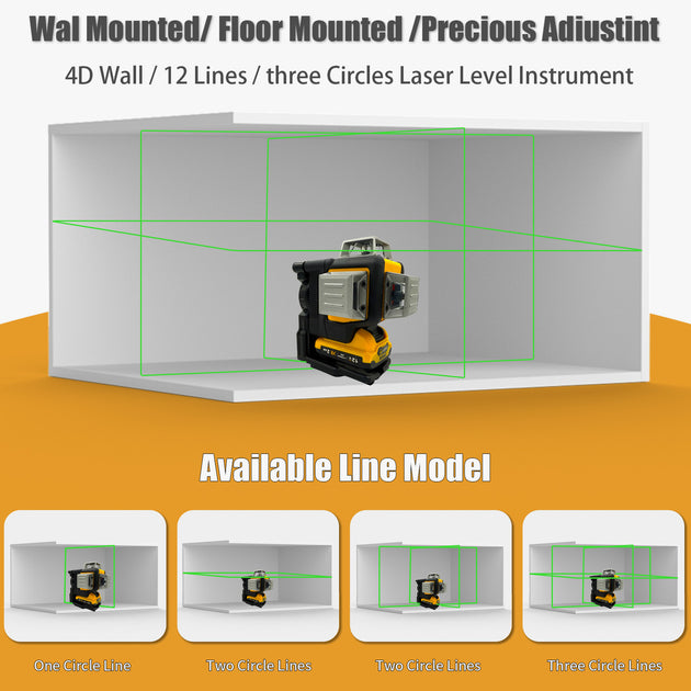2025 Dewalt DW089LG Degree Vertical 12V Lithium Battery 12 Lines Laser 360 Level Horizontal Green Meter Outdoor Tool Nivel Laser Frontier General Hardware