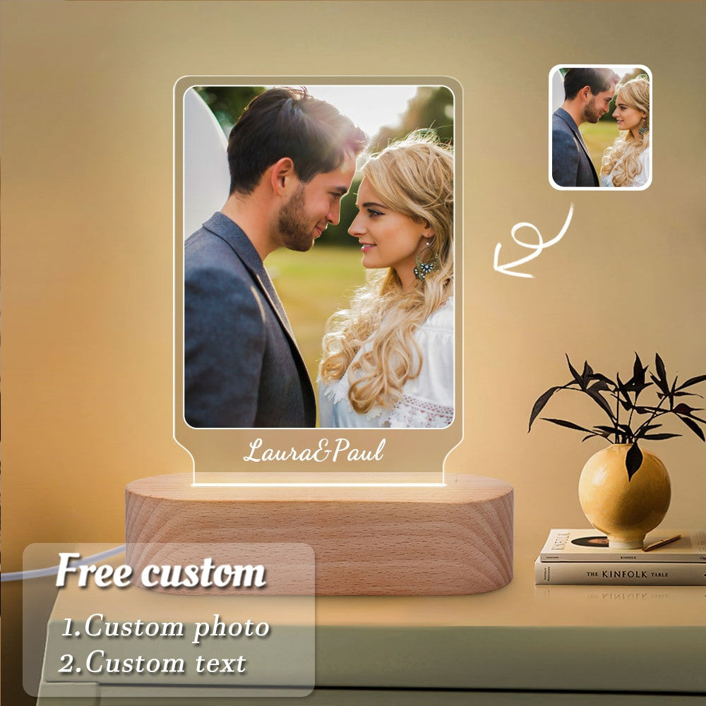 Personalized 3D Photo Lamp With Custom Photo And Text 3D Night Light Gift For Valentines Day Anniversary Birthday Frontier General Hardware