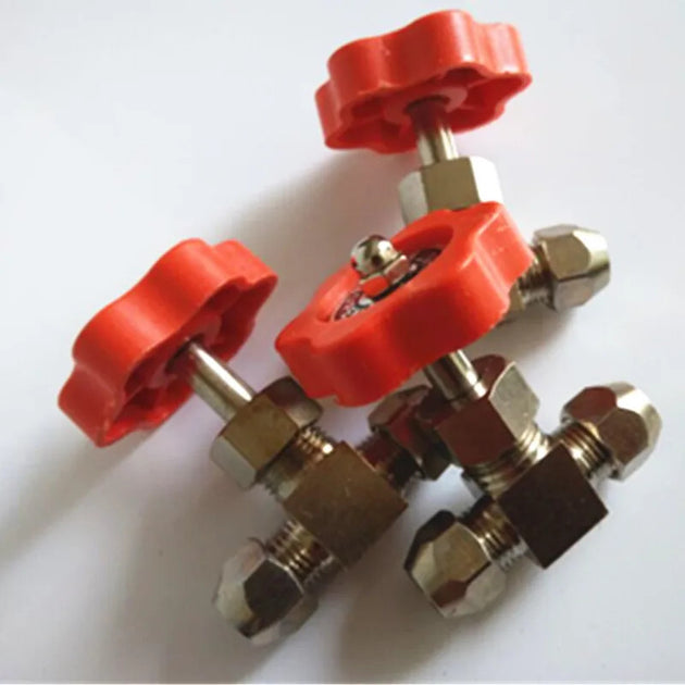 Orange Plastic Handle Brass Needle Valve Nickel Plated High Pressure Durable Tube Globe Valve 6mm 8mm 10mm 12mm Frontier General Hardware