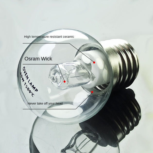 E27 40W High Temperature Oven Lamp Tungsten Halogen Heat Resistant Bulb 630 Lumens 2000 Hours Frontier General Hardware
