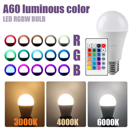 16 Colors RGB Dimmable Bulb With E14 E27 B22 GU10 Bases 110V 220V Smart Light Remote Control RGBW Lamp For Living Room Frontier General Hardware