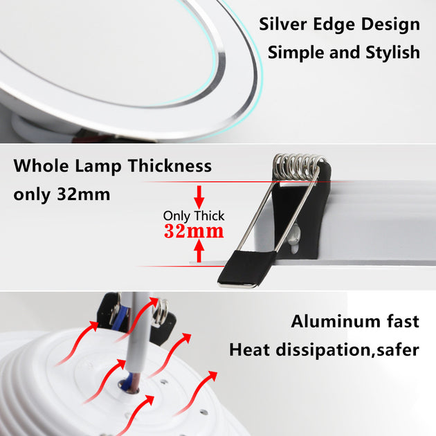 Spot LED Downlight Ceiling AC 220V 240V 7W 9W 12W 15W 18W Spotlight Cold Warm White Round Recessed Lamp LED Spot Light Lighting Frontier General Hardware