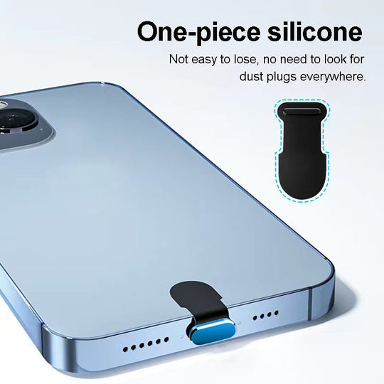 iPhone Dust Plug Silicone Port Cover With Alloy Charm Cap For USB C Type C Port Anti Loss For iPhone 14 Pro Max Frontier General Hardware