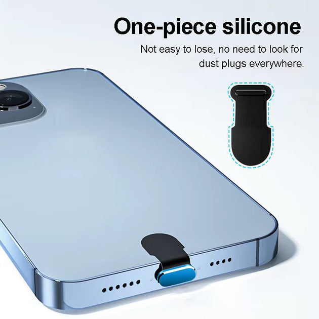 iPhone Dust Plug Silicone Port Cover With Alloy Charm Cap For USB C Type C Port Anti Loss For iPhone 14 Pro Max Frontier General Hardware