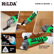 HILDA Variable Speed Multifunctional Swing Tool Power Tools 3 ° Oscillating Tool Electric Trimmer With Bag And Blades 6-speed