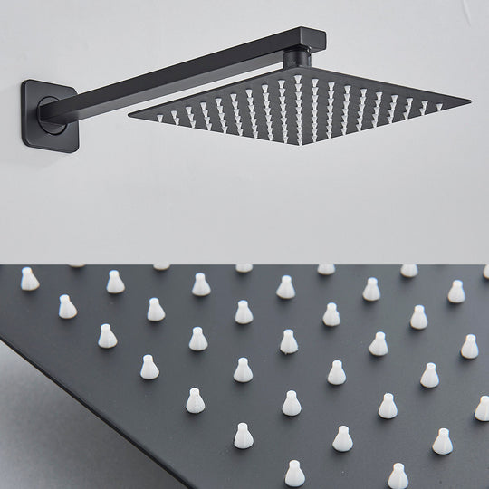 Stainless Steel Black Rainfall Shower Head 8 Inch 10 Inch 12 Inch Wall Mounted Bath Fixture Frontier General Hardware