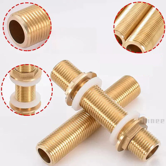 Brass Water Tank Connector With Silicone Gasket Copper Pipe Hose Adapter For Fish Tanks Garden Irrigation Frontier General Hardware