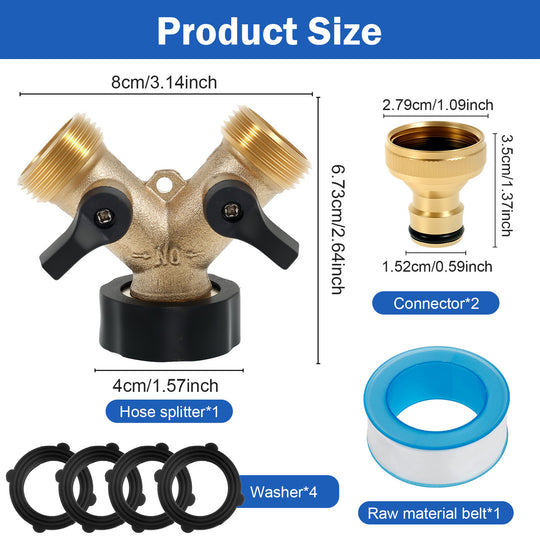Brass Three Quarter Inch Y Hose Splitter Two Way Water Distributor Tap Connection For Washing Machine And Dishwasher Frontier General Hardware