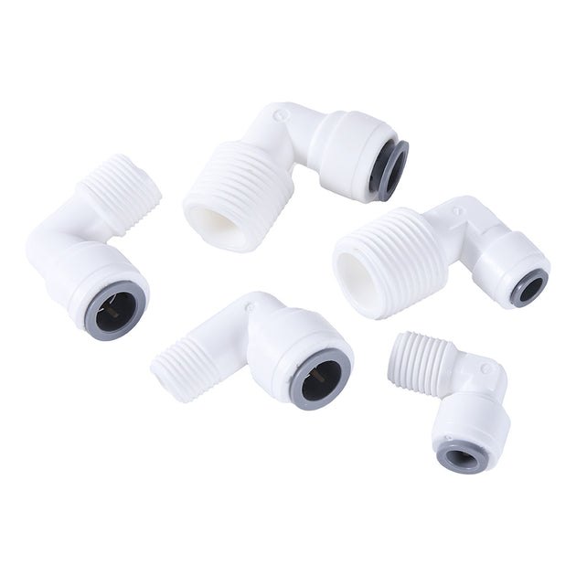 90 Degree Elbow RO Water Fitting 15 Types Male Female Thread 1 Quarter Inch 3 Eighth Inch POM Hose PE Pipe Connector Frontier General Hardware