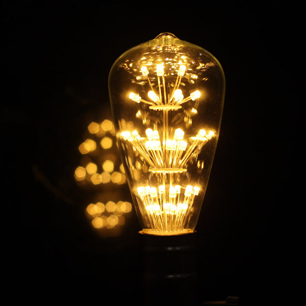 Vintage Edison Style ST64 LED Bulb Starry Firework RGB 3W AC 85 265V E27 Decorative Lighting Frontier General Hardware