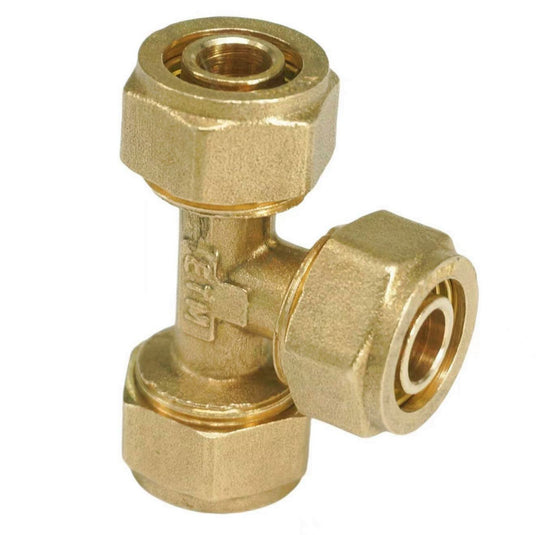 Equal Tee 3 Way Brass Pipe Fitting For Pex Al Pex Tube Outer Diameter 16 18 20 25 Mm Solar Water Heater Frontier General Hardware