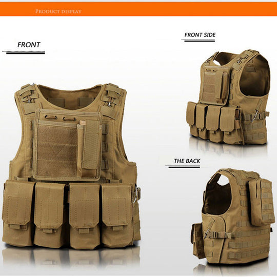 Tactical Vest CS Game Airsoft Assault Molle Vest Equipment Outdoor Clothing Hunting Camouflage Vest Combat Security Waistcoat Frontier General Hardware