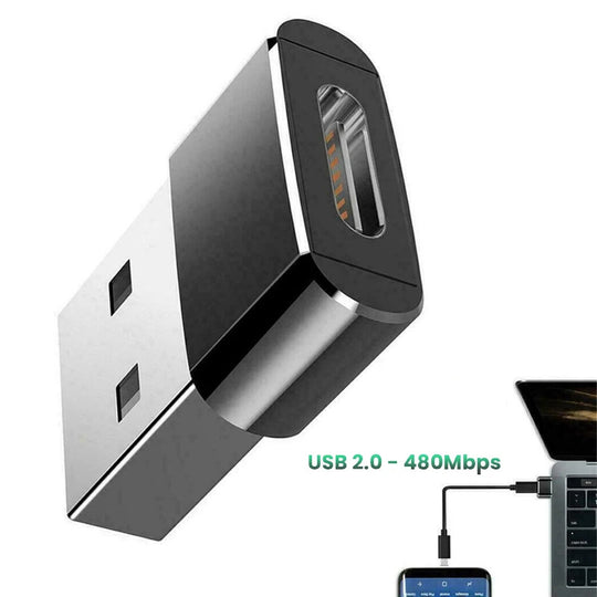 USB C Adapter USB 2.0 Male To Type C Female Aluminum Alloy Connector For Laptop Samsung Xiaomi 10 Frontier General Hardware