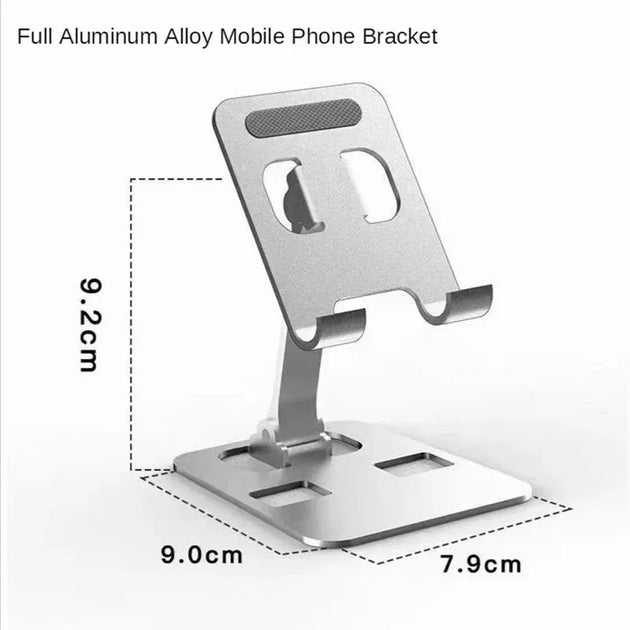 Universal Aluminum Phone And Tablet Holder Stand Adjustable Folding Desktop Mount For iPhone iPad 4 To 12 Inches Frontier General Hardware