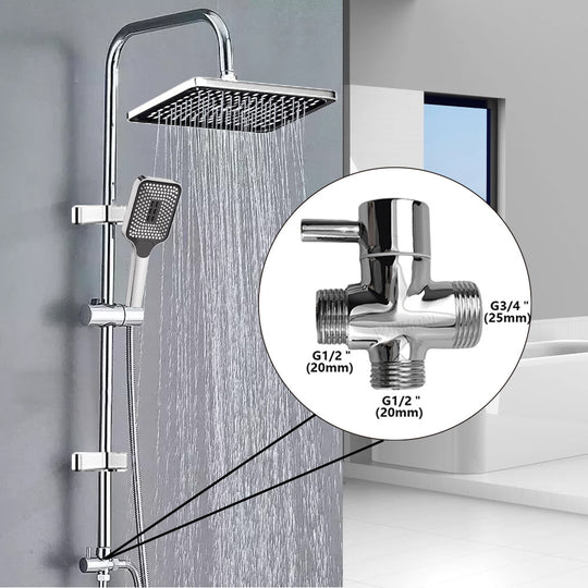 Split Shower Column Set With Single Cold Mixer Water Tap Bathtub Taps Rainfall Shower Head Adapter Stainless Steel Copper ABS Plastic Frontier General Hardware