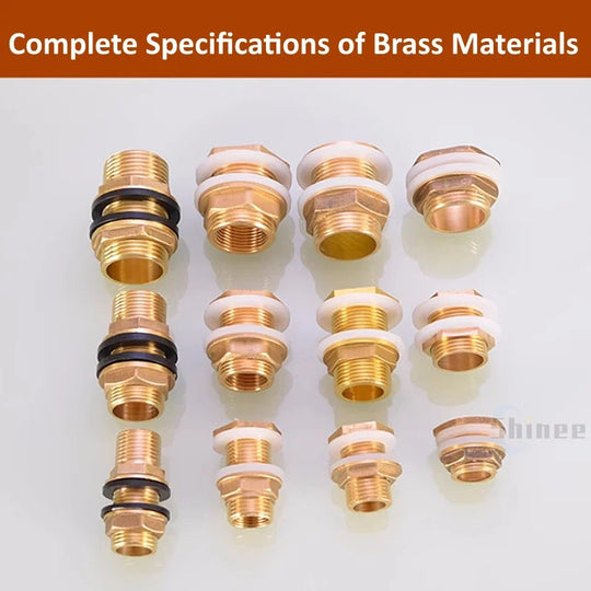 Brass Water Tank Connector With Silicone Gasket Copper Pipe Hose Adapter For Fish Tanks Garden Irrigation Frontier General Hardware