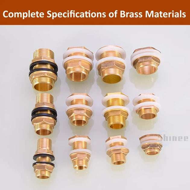 Brass Water Tank Connector With Silicone Gasket Copper Pipe Hose Adapter For Fish Tanks Garden Irrigation Frontier General Hardware