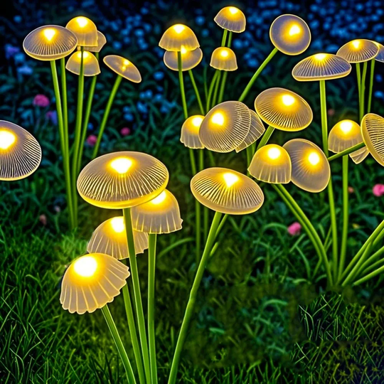 Solar 6LEDS Jellyfish Lights Mushroom Lights Solar Ground Plug Atmosphere Lights Garden Decoration Lights Lawn Lights Frontier General Hardware