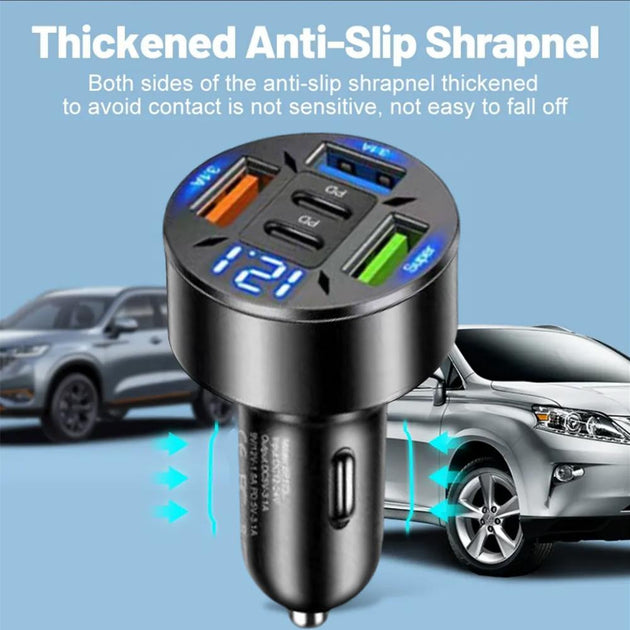 250W 5 Ports Car Charger Fast Charging PD QC3.0 USB C Car Phone Charger Type C Adapter In Car For IPhone Frontier General Hardware