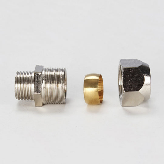 Brass BSPP Tube Compression Union Fitting 4 6 8 10 12 Mm Male Female Nickel Plated Water Oil Gas High Pressure 16MPa Frontier General Hardware